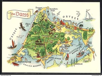 AK Prerow, Darss-Inselkarte