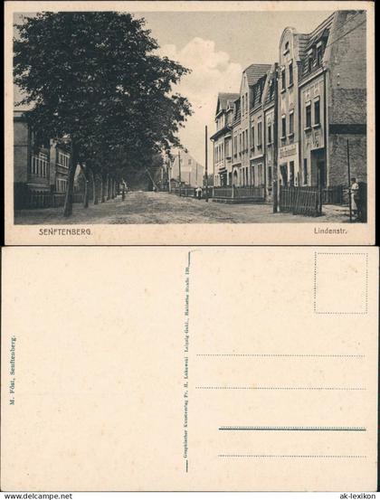 Ansichtskarte Senftenberg (Niederlausitz) Lindenstraße Geschäfte 1926