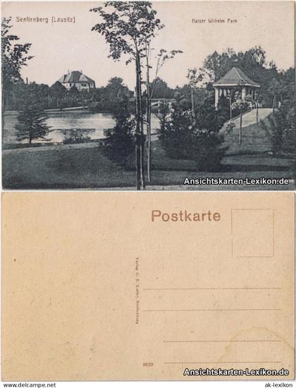 Ansichtskarte Senftenberg (Niederlausitz) Partie im Kaiser Wilhelm Park 1920