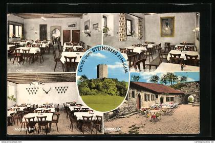 AK Weiler / Sinsheim, Gasthaus Burgschänke, Jagdzimmer, Nebenzimmer, Schlosshof