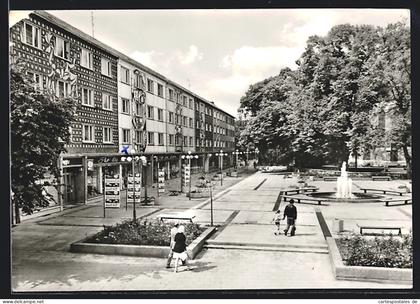 AK Sömmerda, Am Markt mit Geschäft und Brunnen