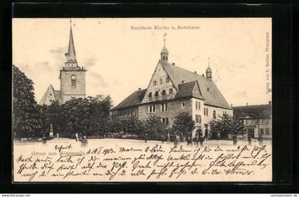 AK Sömmerda, Bonifacie Kirche und Rathaus