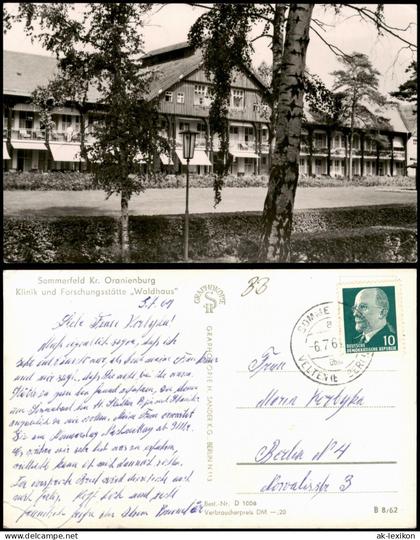 Sommerfeld-Kremmen (Oberhavel) Klinik und Forschungsstätte „Waldhaus" 1962