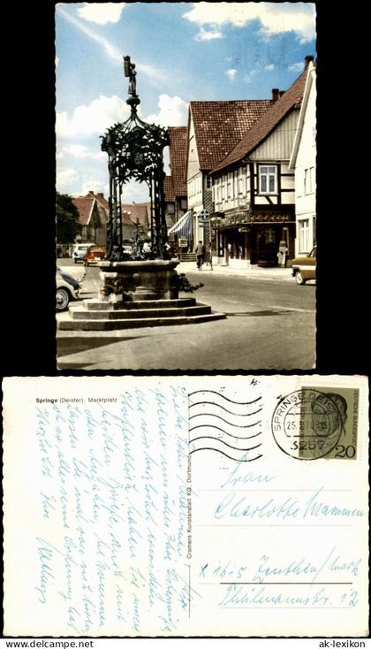 Ansichtskarte Springe Marktplatz 1970