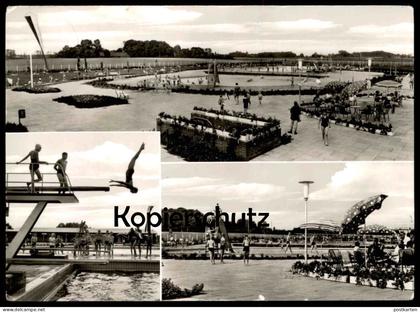 ÄLTERE POSTKARTE STADTLOHN FREIBAD SCHWIMMBAD SPRUNGTURM KÖPPER SALTO BAD swimming pool piscine Ansichtskarte postcard