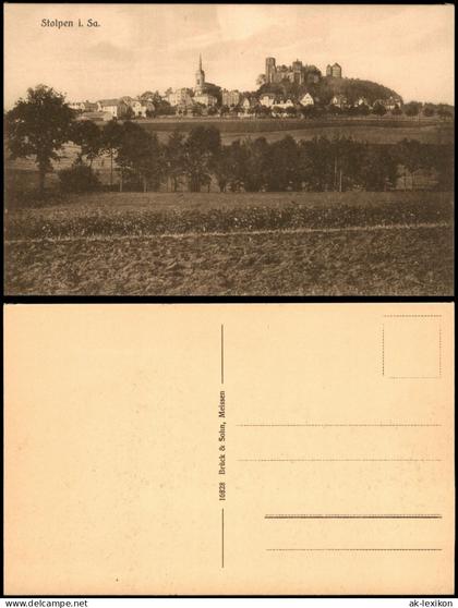 Ansichtskarte Stolpen Burg Stolpen Fernsicht Stadt 1913