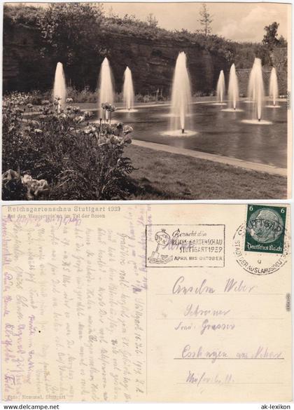 Foto Ansichtskarte Stuttgart Reischsgartenschau - Park Fontainen 1933