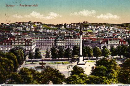 Stuttgart, Residenzschloß, Feldpost 1918, Stempel Stuttgart-Bahnhof