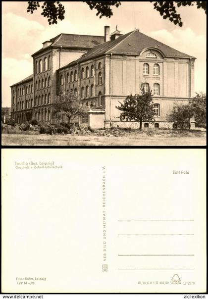 Ansichtskarte Taucha Geschwister-Scholl-Oberschule zur DDR-Zeit 1969
