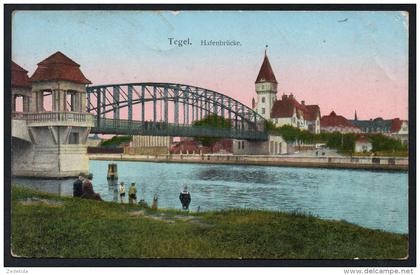 2403 - alte Ansichtskarte - Tegel Hafenbrücke Brücke gel - Loebell