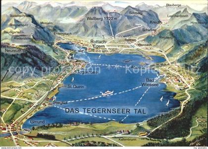 Tegernsee Bayern Panoramakarte StrandCafe Tegernsee