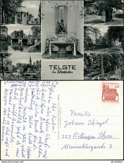 Ansichtskarte Telgte MB: Kirche, Straßen, Park, Kirche 1969