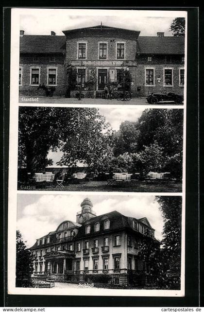 AK Genshagen /Teltow, Gasthof zur grünen Linde, Schloss