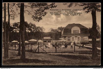 AK Rangsdorf /Teltow, Restaurant Lindenhof, Bes. Franz Lorenz