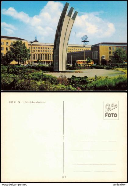 Ansichtskarte Tempelhof-Berlin Luftbrückendenkmal, Bus 1973