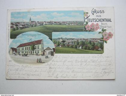 TEUTSCHENTHAL bei Halle , Gastof, schöne Karte um 1904