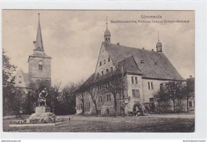 39022488 - Soemmerda mit Bonifaciuskirche, Rathaus und Dreyse-Kriegerdenkmal ungelaufen  Gute Erhaltung.