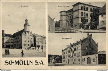 CPA Schmölln (S. A.) in Thüringen, Schmölln S.A., Rathaus, Neue Schule, Amtsgericht