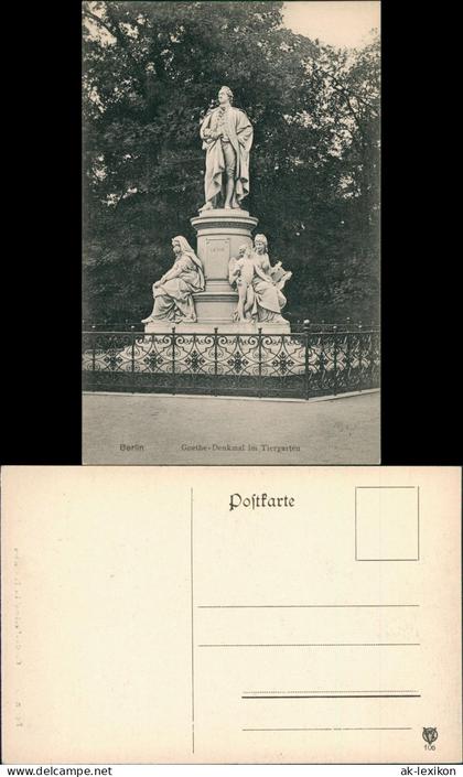 Ansichtskarte Berlin Goethe-Denkmal im Tiergarten 1912