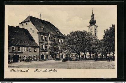 AK Tirschenreuth, Strassenpartie am Oberen Marktplatz