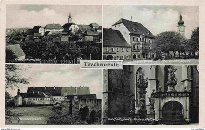 Tirschenreuth Gesamt Oberer Marktplatz Fischhofbruecke Dreifaltigkeitssaeule und