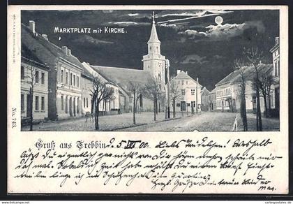 AK Trebbin, Marktplatz mit Kirche