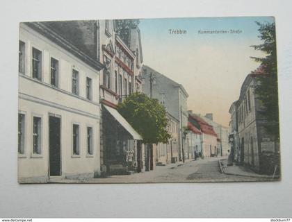 TREBBIN , Strasse  Schöne Karte 1925, Klebespuren auf der Anschriftseite