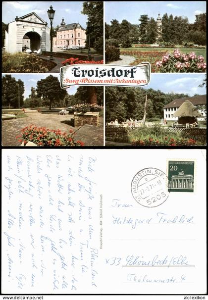 Ansichtskarte Troisdorf Mehrbildkarte Burg Wissem mit Parkanlagen 1971