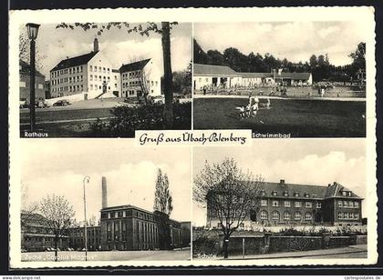 AK Übach-Palenberg, Rathaus, Schwimmbad, Zeche Carolus Magnus, Schule