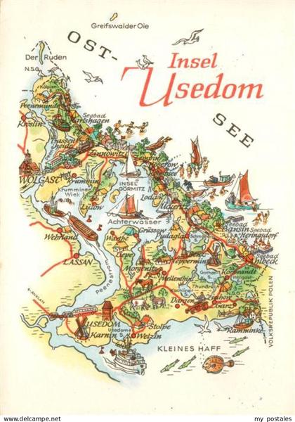 Insel Usedom Landkarte