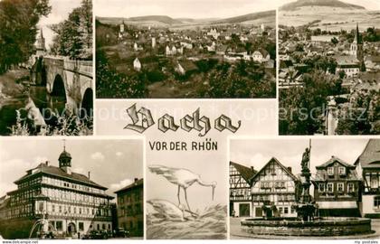 Vacha Stadtansichten Brunnen Innenstadt Fachwerkhaus Bruecke Storchennest