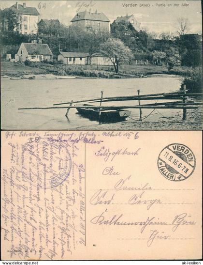 Ansichtskarte Verden (Aller) Partie an der Aller 1916
