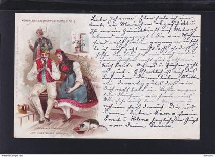 Dt. Reich Litho Schwälmer Trachten 1898