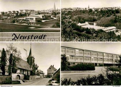 Neustadt Waiblingen Teilansichten Kirche Schule Bromsilber