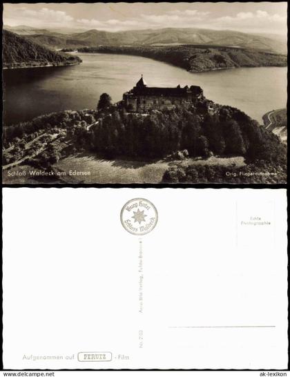 Waldeck (am Edersee) Schloß Waldeck am Edersee Orig. Fliegeraufnahme 1950