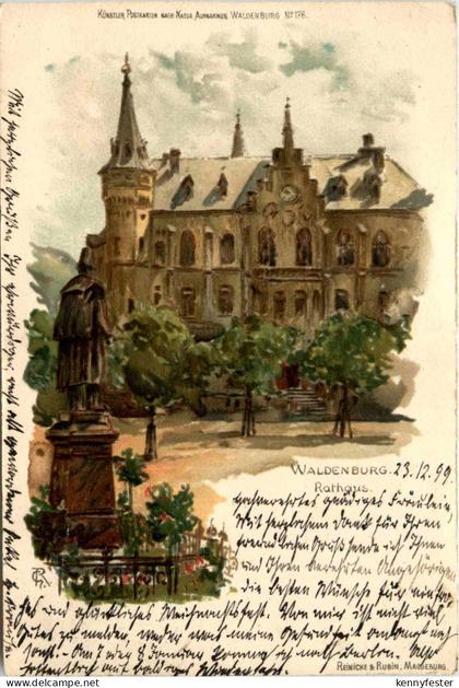 Waldenburg - Rathaus - Litho