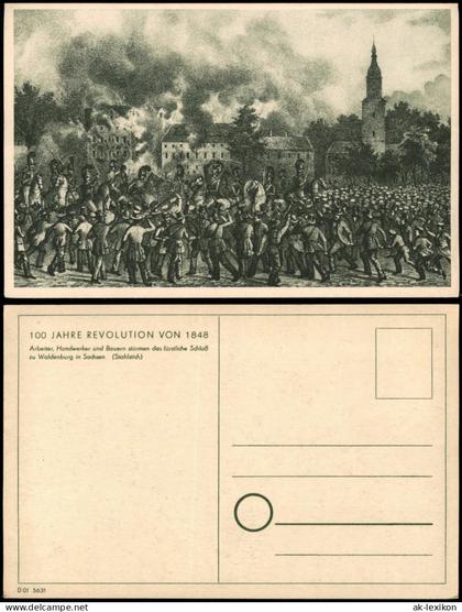 Waldenburg Sachsen Arbeiter Handwerker Bauern stürmen  100 Jah Revolution 1948