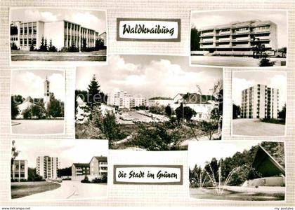 Waldkraiburg Schule Hochhaus Brunnen Platz