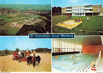 Warburg Westfalen St. Laurentius-Heim Ponykutsche Hallenbad Luftaufnahme