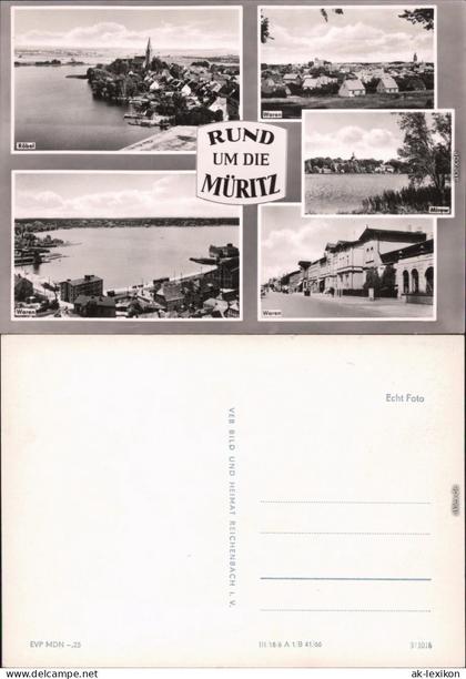Waren (Müritz) Rund um die Müritz  Foto Ansichtskarte 1966