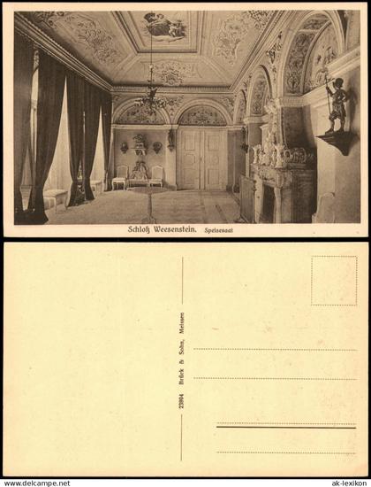 Ansichtskarte Weesenstein (Müglitz) Schloss - Spesiesaal 1927
