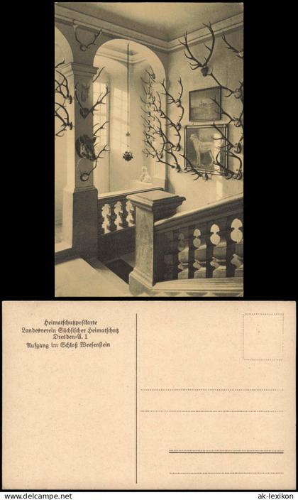 Ansichtskarte Weesenstein (Müglitz) Schloss Weesenstein Aufgang 1925