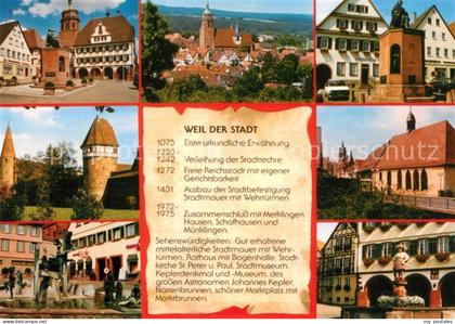 Weil der Stadt Rathaus Marktplatz Panorama Denkmal Brunnen