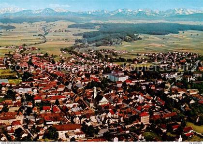 Weilheim Oberbayern Fliegeraufnahme mit Zugspitze