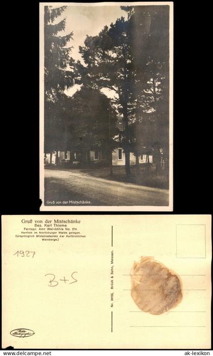 Ansichtskarte Weinböhla Mistschänke. Moritzburger Wald 1927