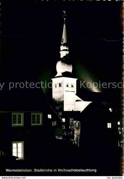 Wermelskirchen Stadtkirche Weihnachtsbeleuchtung Neujahrskarte