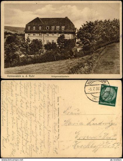 Ansichtskarte Volmarstein-Wetter (Ruhr) Kriegsinvalidenheim 1938
