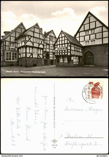Ansichtskarte Wetter (Ruhr) Fünfgiebel-Häusergruppe - Fotokarte 1972