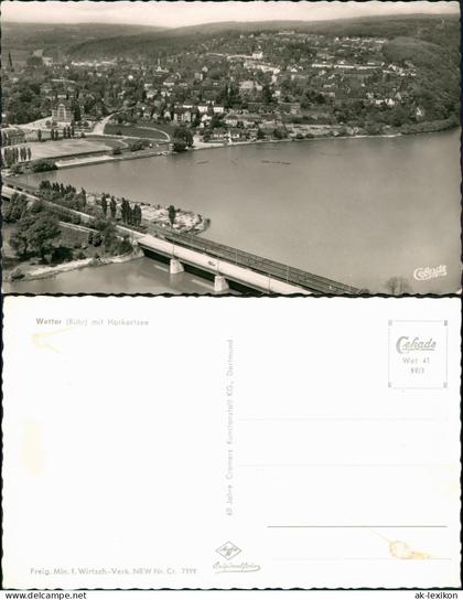 Ansichtskarte Wetter (Ruhr) Luftbild mit Harkortsee 1959