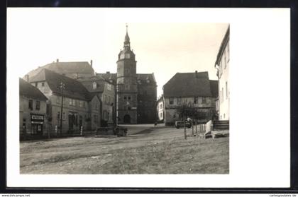 Foto-AK Wettin, Rathaus und Markt